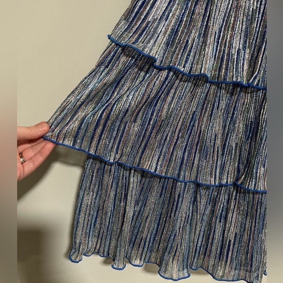 City Studio Multicolor Metallic Tiered Mini Dress Size 5/6 Party Prom Cocktail - Picture 7 of 10